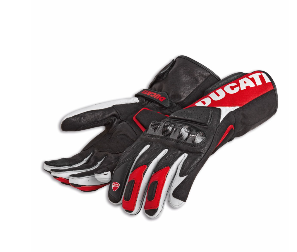 Ducati Performance C3 Leather Gloves RED/WHITE/BLACK