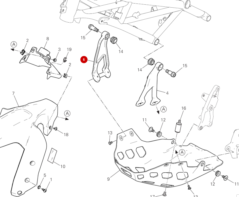 Right Hand Fairing Bracket (Multistrada)