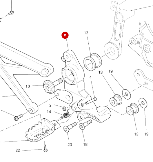 RHF Footrest Bracket (Hypermotard)