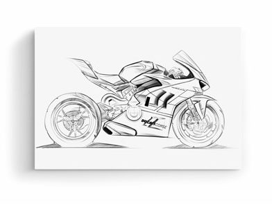 Ducati Bike Sketch with Frame to be assembled.