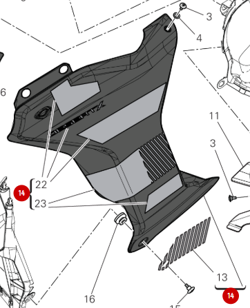 Right Hand Front Fairing (Desert X)